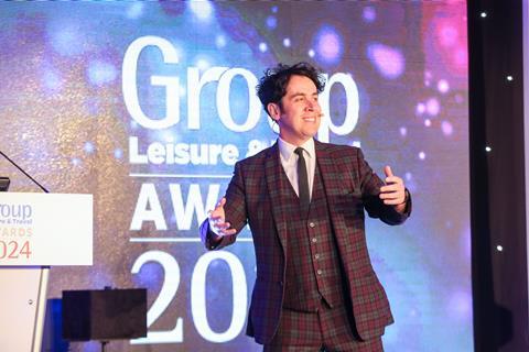 Comedian and magician Pete Firman at the 2024 GLT Awards